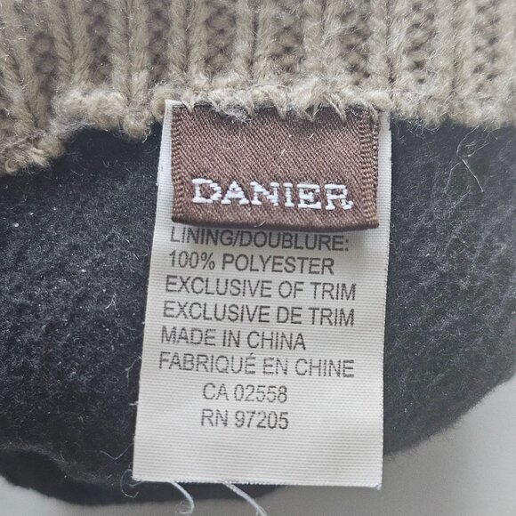 Danier Brown Leather Gloves With Knit Cuff Genuine Leather Polyester Lining Wint - Picture 6 of 7